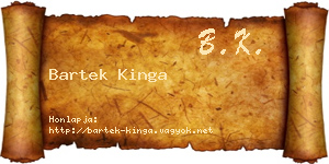 Bartek Kinga névjegykártya